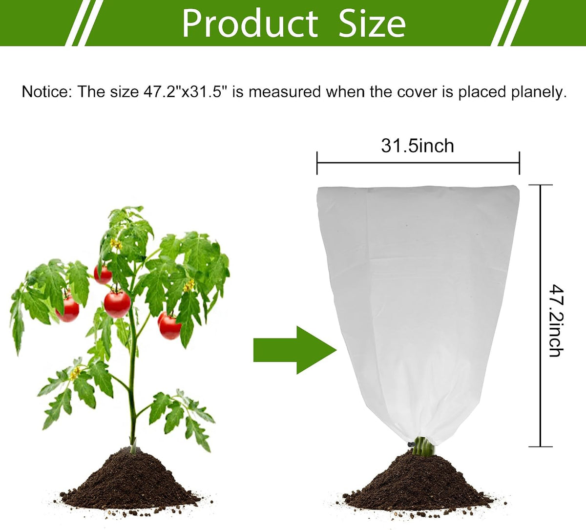 2 Pack Plant Covers Freeze Protection for Winter, 31.5''×23.6'' Frost Cloths for Outdoor Plants Cold Weather Blankets with Drawstrings