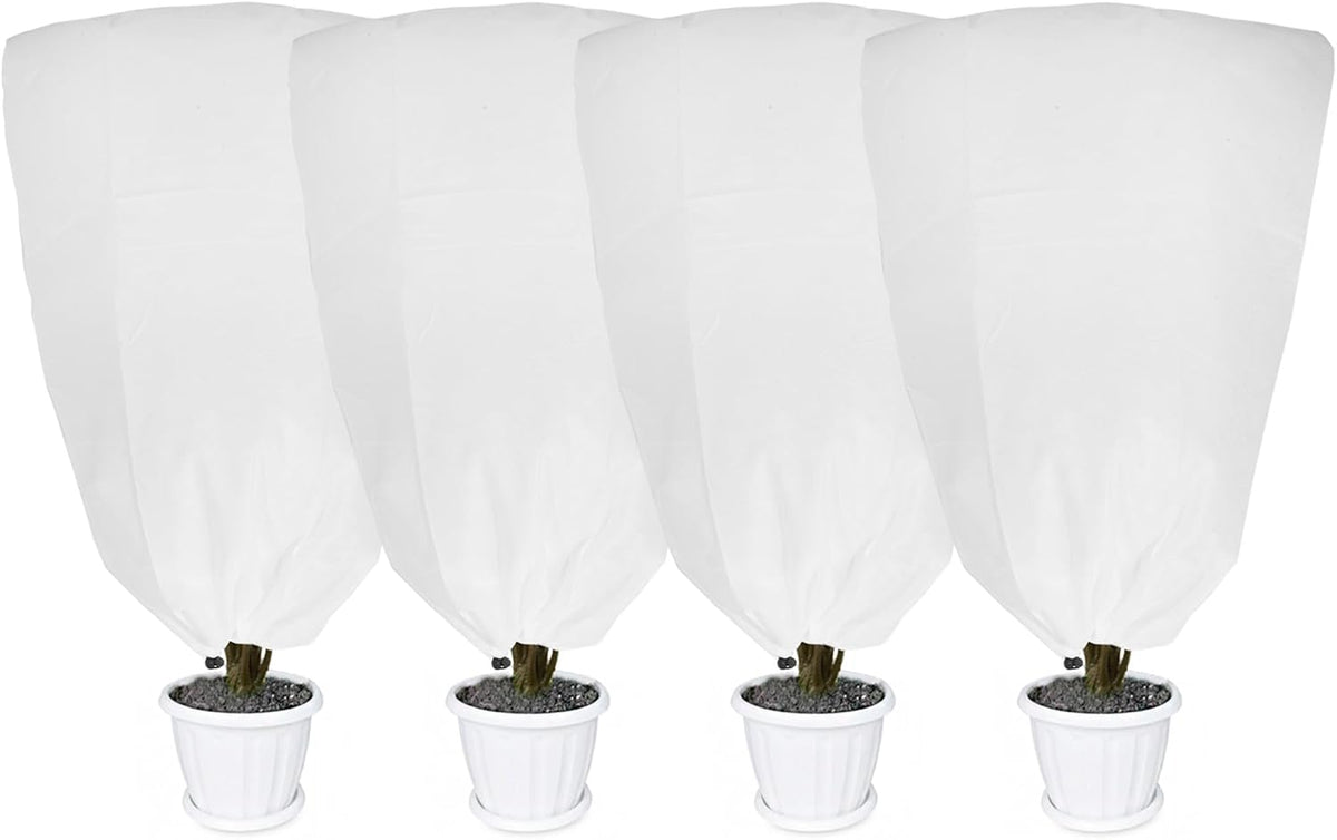 2 Pack Plant Covers Freeze Protection for Winter, 31.5''×23.6'' Frost Cloths for Outdoor Plants Cold Weather Blankets with Drawstrings