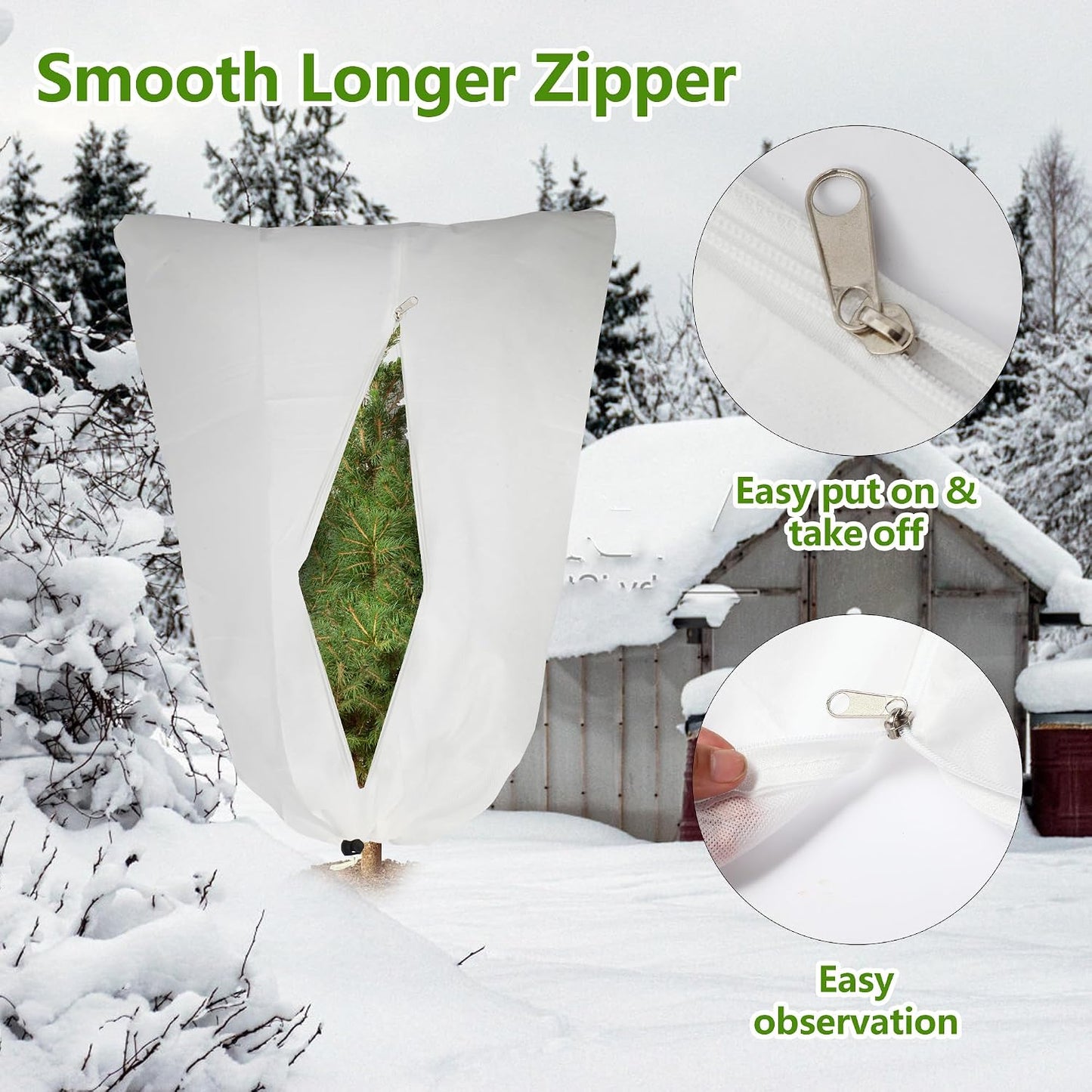 2 Pack Plant Covers Freeze Protection for Winter, 31.5''×23.6'' Frost Cloths for Outdoor Plants Cold Weather Blankets with Drawstrings