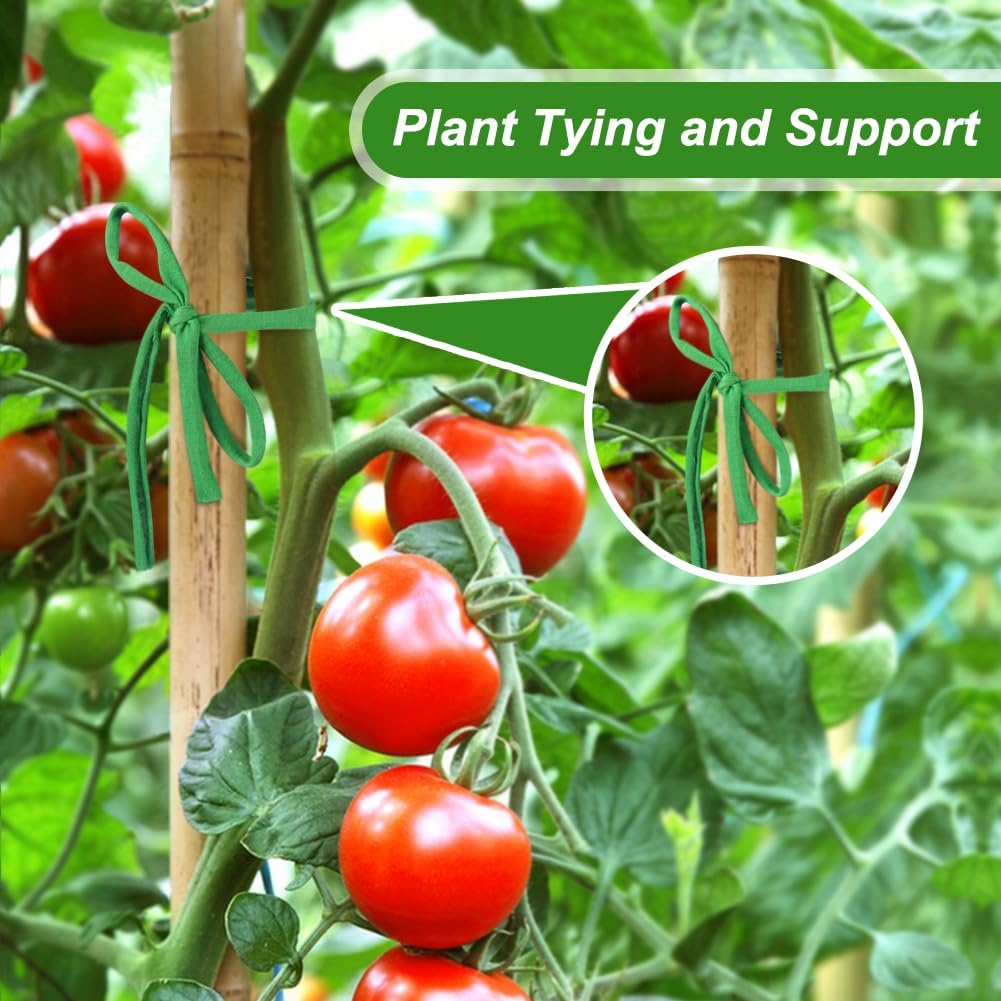 2 Packs Garden Twine, Soft Green Plant Ties for Tomato (196ft)