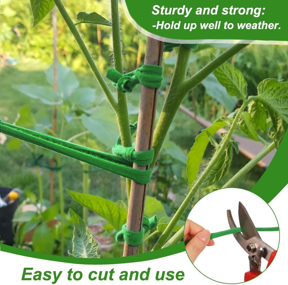 2 Packs Garden Twine, Soft Green Plant Ties for Tomato (196ft)