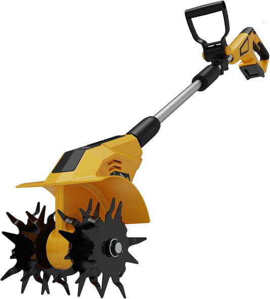 Brushless Cordless Tiller Cultivator Compatible with Dewalt 20V Max Battery