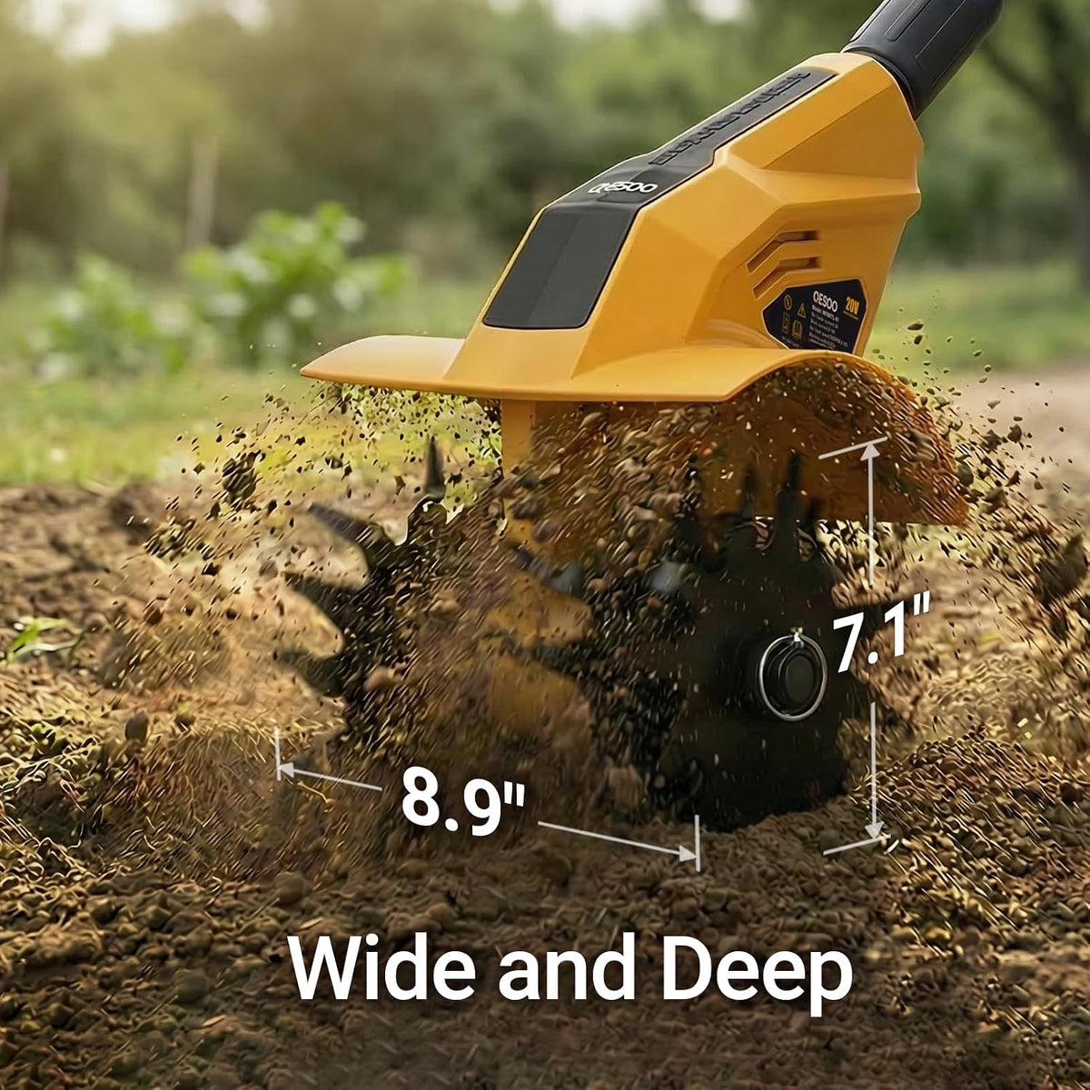 Brushless Cordless Tiller Cultivator Compatible with Dewalt 20V Max Battery