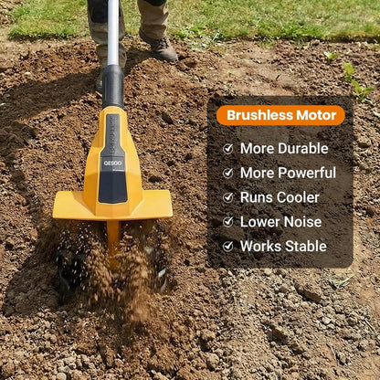 Brushless Cordless Tiller Cultivator Compatible with Dewalt 20V Max Battery