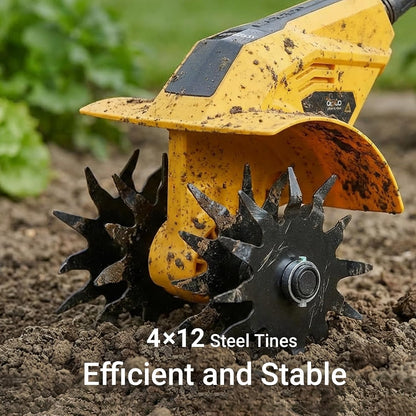 Brushless Cordless Tiller Cultivator Compatible with Dewalt 20V Max Battery