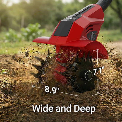 Brushless Cordless Tiller Cultivator Compatible with Dewalt 20V Max Battery