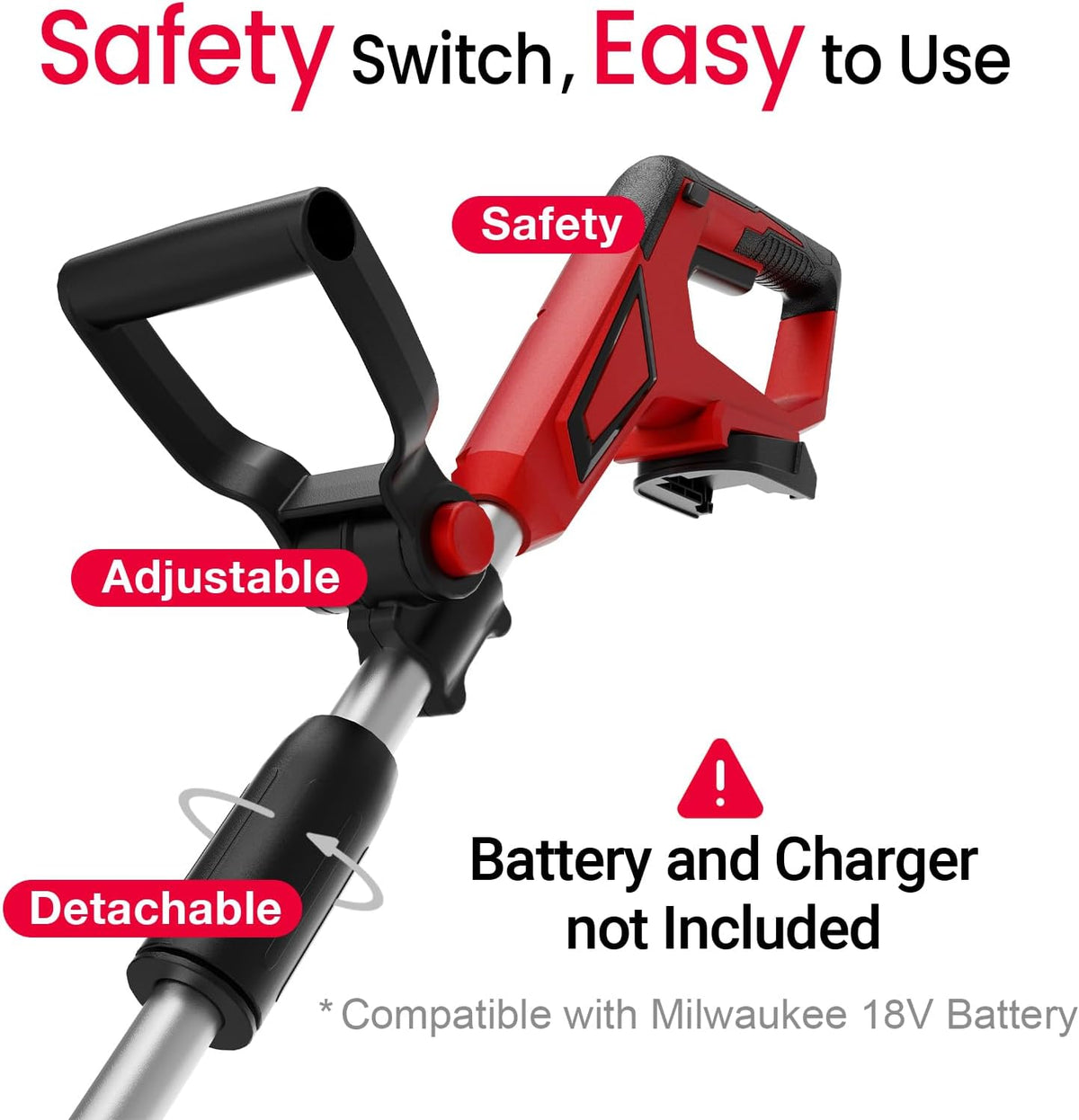 Brushless Cordless Tiller Cultivator Compatible with Dewalt 20V Max Battery