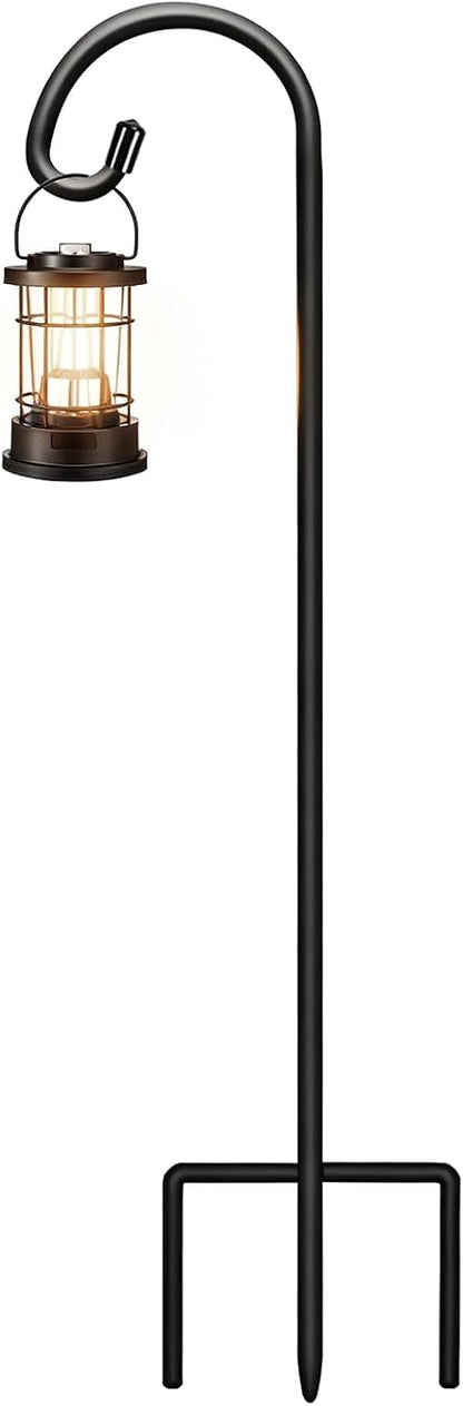32 Inch Shepherd Hooks for Outdoor 4 Pack, Adjustable Garden Hooks for Hanging Plants, Lanterns, Solar Lights, Mason Jars & Wedding Decor, Matte Black Decorative Shepherd’s Hooks