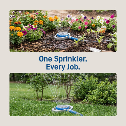 Metal 8-Pattern Turret Sprinkler, Weighted Base - 28252