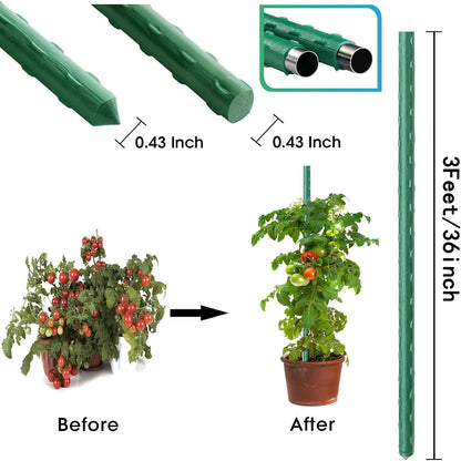 4Feet 48inch Garden Stakes Sturdy Plant Sticks Support Tomato Stakes for Vegetable,Pack of 20