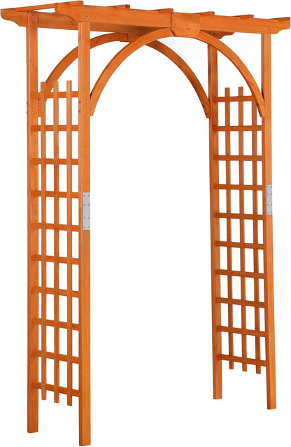 85in Wooden Garden Arch Arbor Trellis for Backyard Patio Outdoor