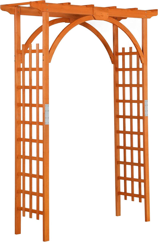 85in Wooden Garden Arch Arbor Trellis for Backyard Patio Outdoor
