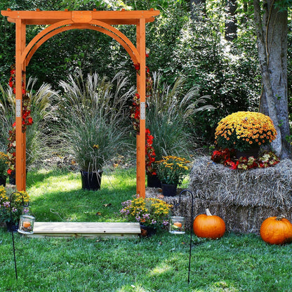 85in Wooden Garden Arch Arbor Trellis for Backyard Patio Outdoor