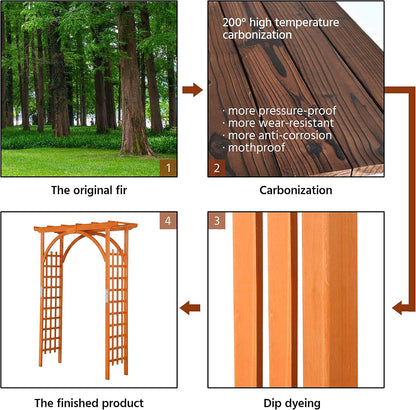 85in Wooden Garden Arch Arbor Trellis for Backyard Patio Outdoor