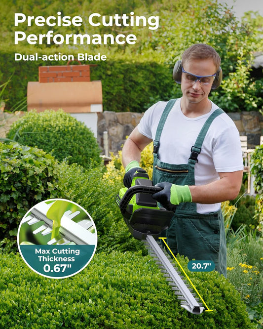 Hedge Trimmers Cordless with Battery, 3000RPM Brushless Motor