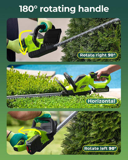 Hedge Trimmers Cordless with Battery, 3000RPM Brushless Motor