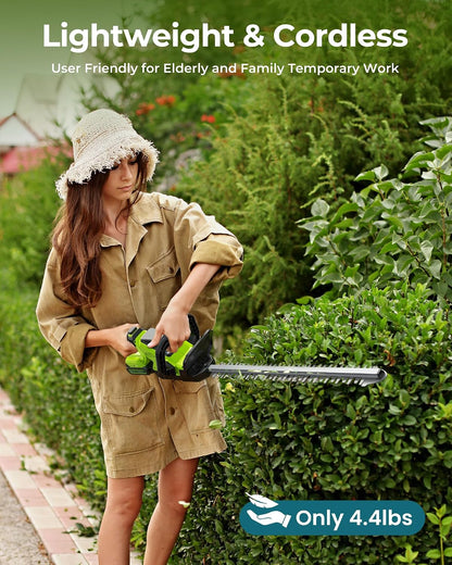 Hedge Trimmers Cordless with Battery, 3000RPM Brushless Motor