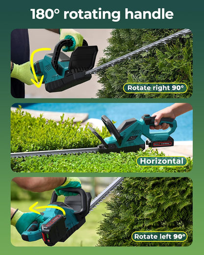 Hedge Trimmers Cordless with Battery, 3000RPM Brushless Motor