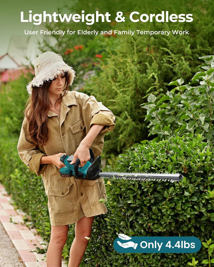 Hedge Trimmers Cordless with Battery, 3000RPM Brushless Motor