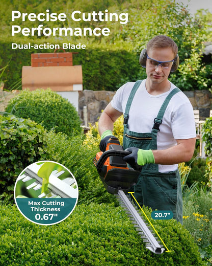 Hedge Trimmers Cordless with Battery, 3000RPM Brushless Motor