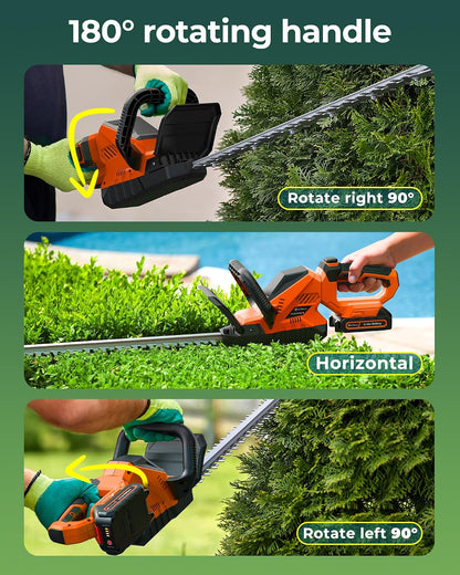 Hedge Trimmers Cordless with Battery, 3000RPM Brushless Motor