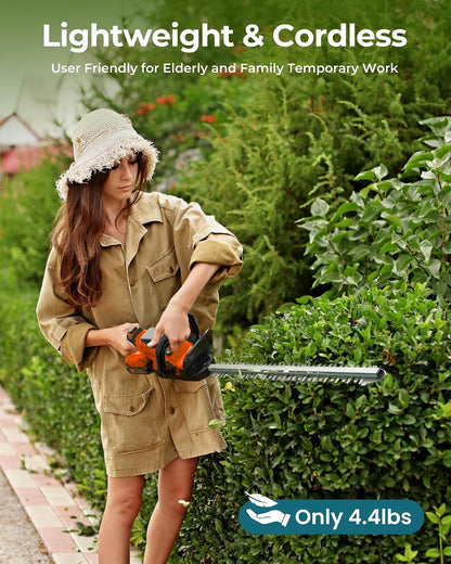 Hedge Trimmers Cordless with Battery, 3000RPM Brushless Motor