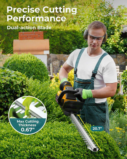 Hedge Trimmers Cordless with Battery, 3000RPM Brushless Motor