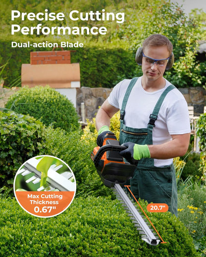 Hedge Trimmers Cordless with Battery, 3000RPM Brushless Motor