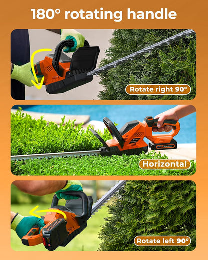 Hedge Trimmers Cordless with Battery, 3000RPM Brushless Motor