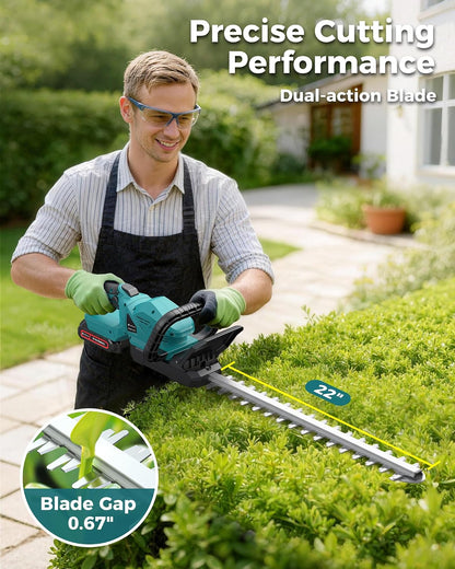 Hedge Trimmers Cordless with Battery, 3000RPM Brushless Motor