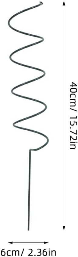 5Pcs Spiral Plant Stakes 15.7" Heavy Duty Metal Single Stem Support Ring Green Iron Flower Trellis for Orchid Peony Lily Tomato Houseplants