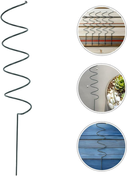 5Pcs Spiral Plant Stakes 15.7" Heavy Duty Metal Single Stem Support Ring Green Iron Flower Trellis for Orchid Peony Lily Tomato Houseplants