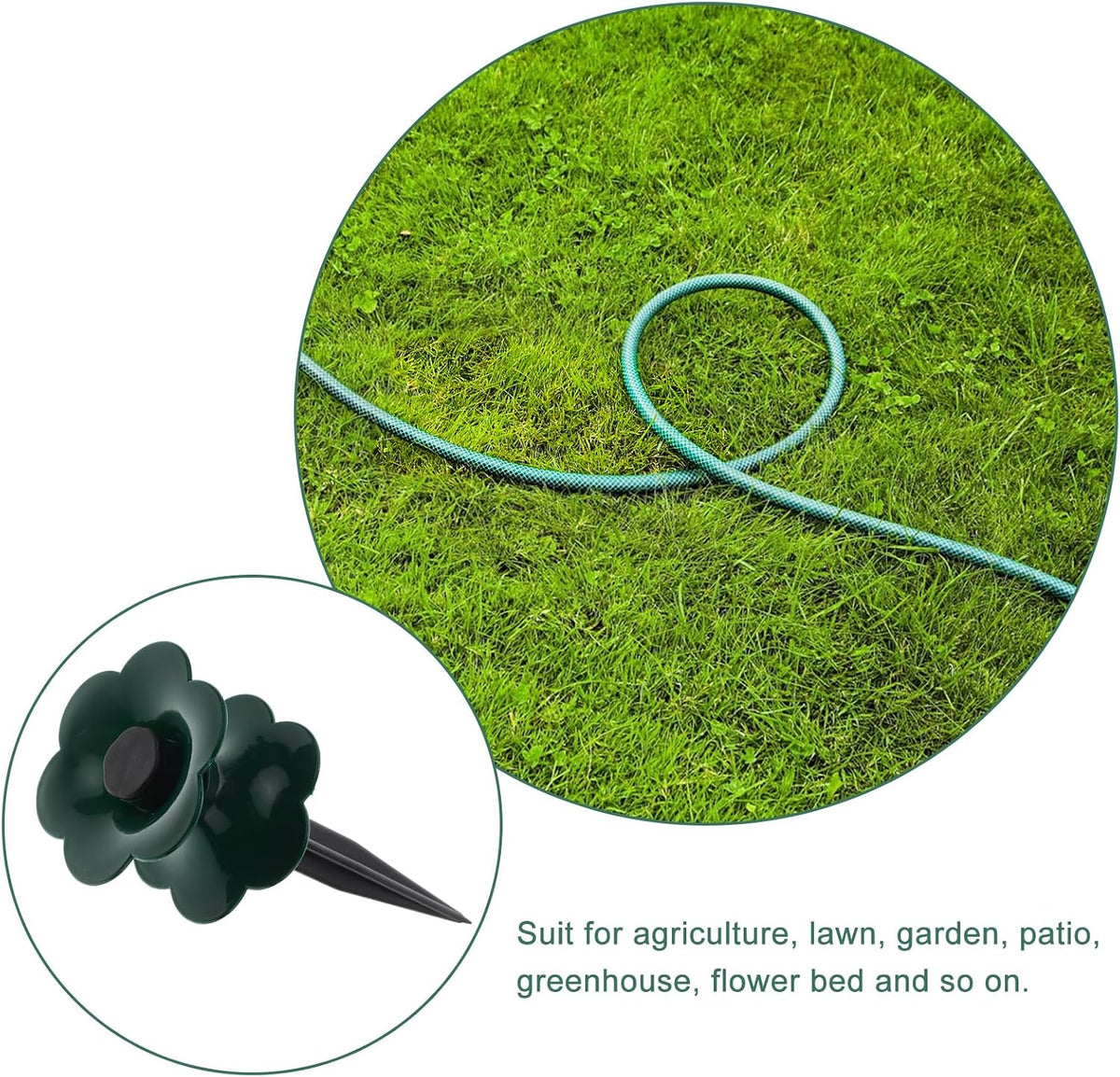 3pcs Garden Hose Guide Spikes Heavy Duty Zinc Coated Rustproof Stakes Sturdy Tops Plant Keeps Garden Hose Beds