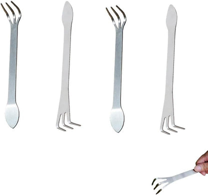 4 Pack Bonsai Rake Stainless Steel Bonsai Tree Root Rake Mini Kumade Bonsai Soil Cultivation Tool for Indoor Plants Root Loosening Houseplants Repotting House Plants in Decor Pots Seedling