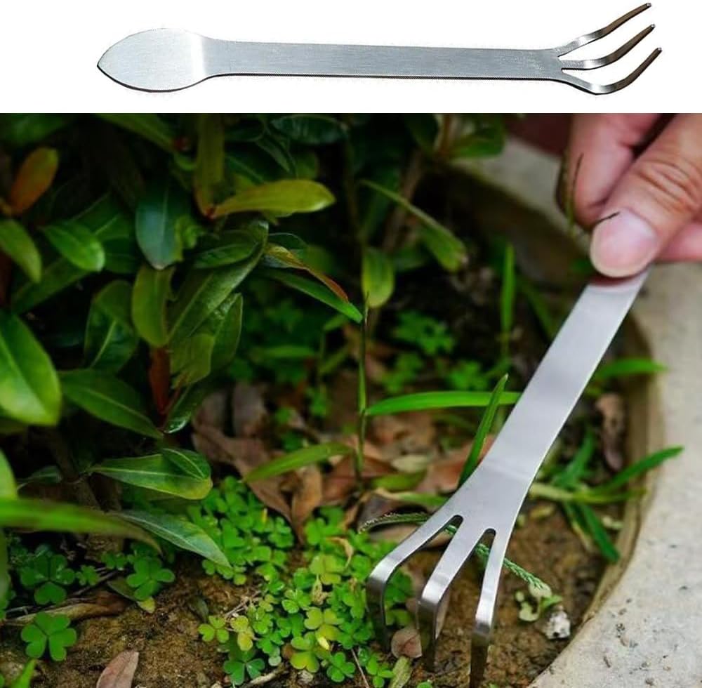 4 Pack Bonsai Rake Stainless Steel Bonsai Tree Root Rake Mini Kumade Bonsai Soil Cultivation Tool for Indoor Plants Root Loosening Houseplants Repotting House Plants in Decor Pots Seedling