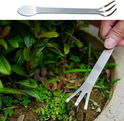 4 Pack Bonsai Rake Stainless Steel Bonsai Tree Root Rake Mini Kumade Bonsai Soil Cultivation Tool for Indoor Plants Root Loosening Houseplants Repotting House Plants in Decor Pots Seedling