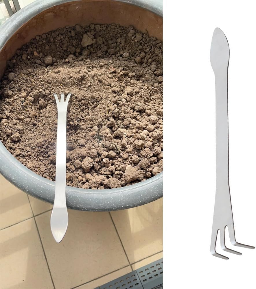 4 Pack Bonsai Rake Stainless Steel Bonsai Tree Root Rake Mini Kumade Bonsai Soil Cultivation Tool for Indoor Plants Root Loosening Houseplants Repotting House Plants in Decor Pots Seedling