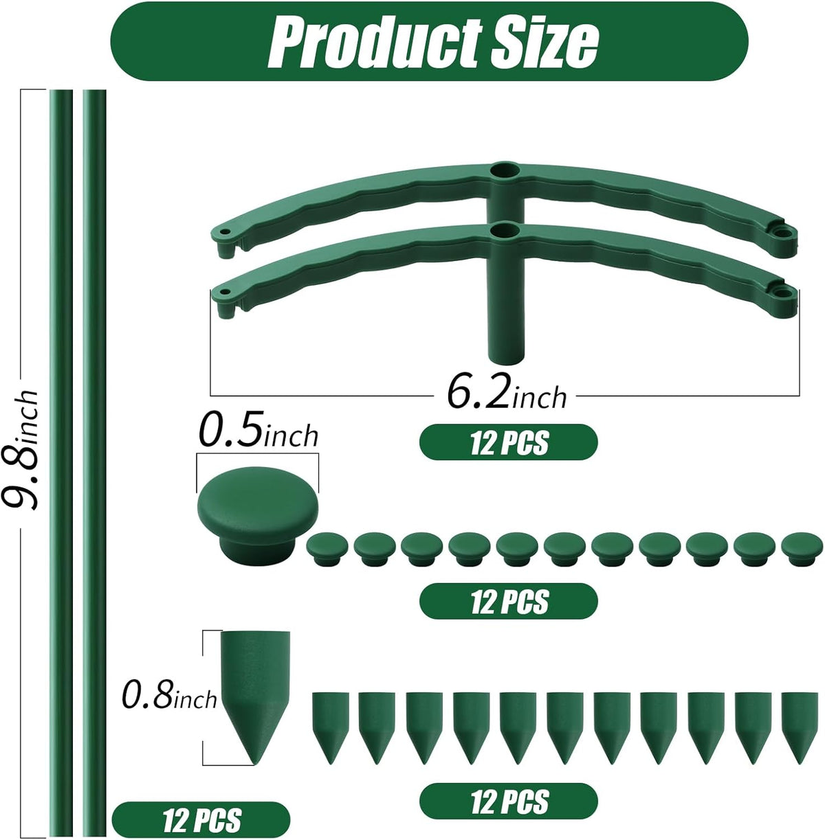 12 Pack Plant Support Stakes Sets - Versatile Plant Cages, Stackable 3 Tier Garden Flower Support，Plant Stakes for Indoor Outdoor Plants Tomato, Peony, Monstera, Hydrangea, Climbing Plants