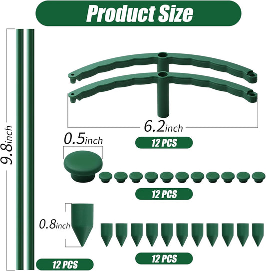12 Pack Plant Support Stakes Sets - Versatile Plant Cages, Stackable 3 Tier Garden Flower Support，Plant Stakes for Indoor Outdoor Plants Tomato, Peony, Monstera, Hydrangea, Climbing Plants