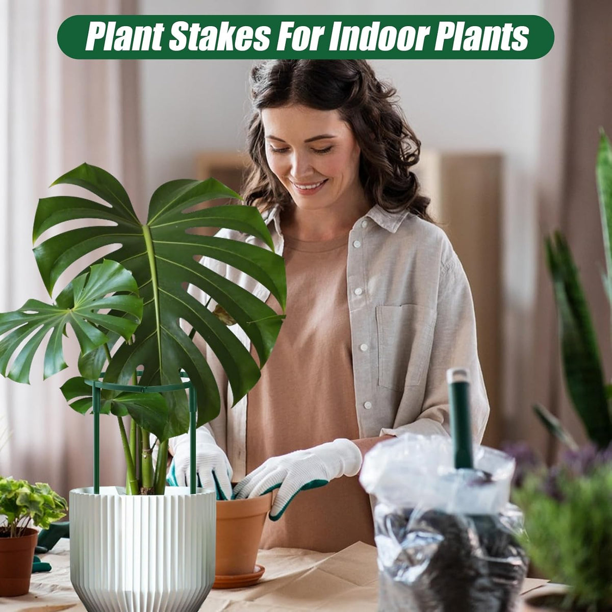 12 Pack Plant Support Stakes Sets - Versatile Plant Cages, Stackable 3 Tier Garden Flower Support，Plant Stakes for Indoor Outdoor Plants Tomato, Peony, Monstera, Hydrangea, Climbing Plants