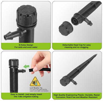 60pcs Drip Irrigation Emitters Irrigation Drippers Adjustbale Drip Emitters