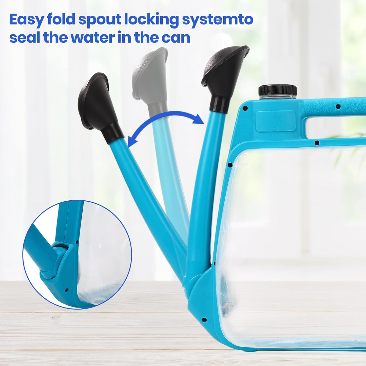 1 Gal Blue Clear Plastic Foldable Watering Can