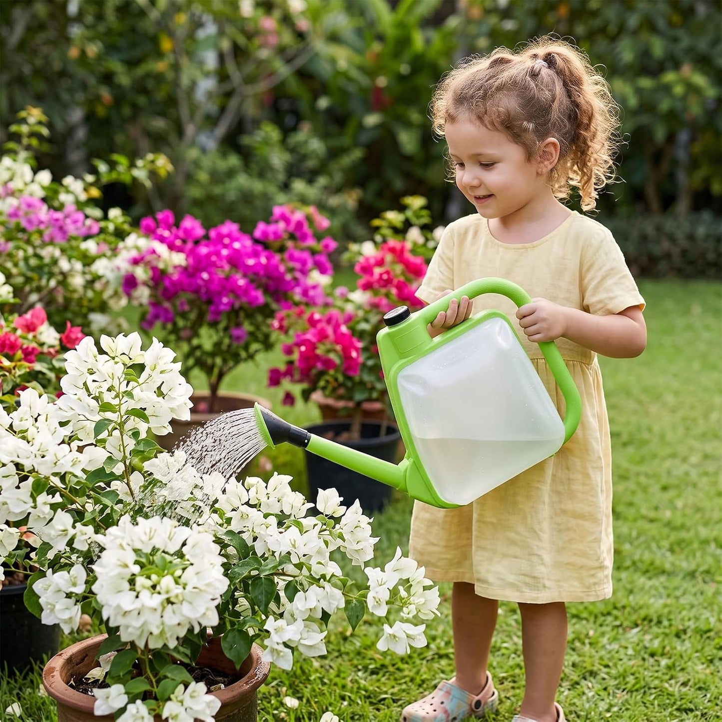 1 Gal Blue Clear Plastic Foldable Watering Can