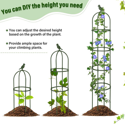 6 ft Garden Obelisk Trellis, Heavy Duty Plant Supports, Green