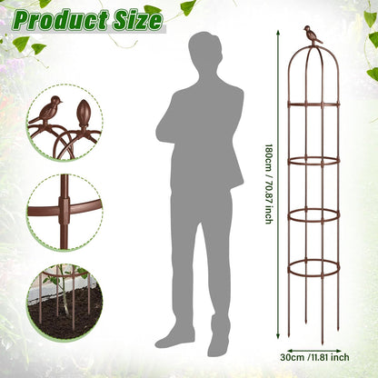 6 ft Garden Obelisk Trellis, Heavy Duty Plant Supports, Green