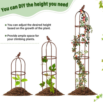 6 ft Garden Obelisk Trellis, Heavy Duty Plant Supports, Green