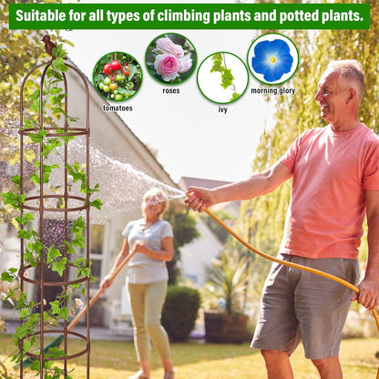 6 ft Garden Obelisk Trellis, Heavy Duty Plant Supports, Green