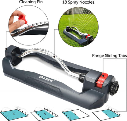 96214 Sprinkler,18 Precision Nozzles, Range Control, Lawn & Garden Watering W/Quick Connect Starter Set