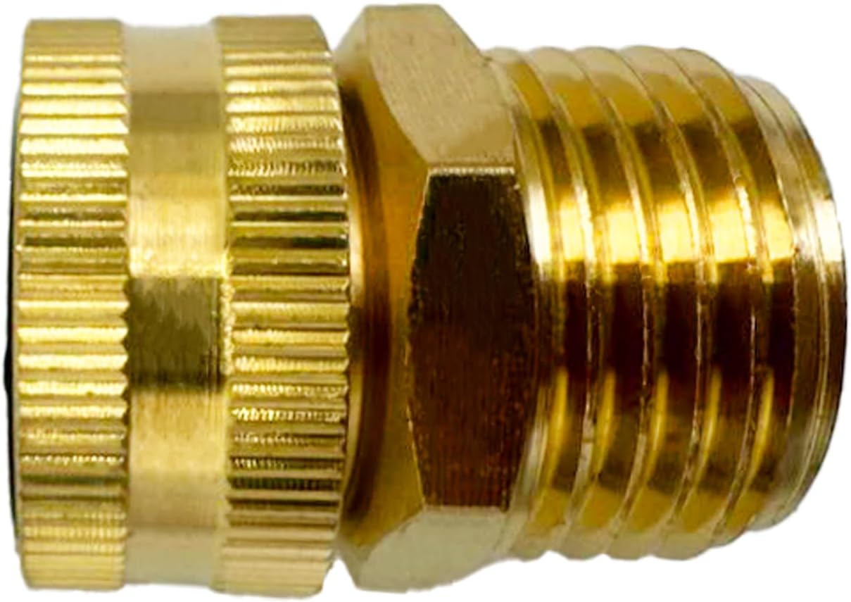 Solid Brass Garden Hose Fittings Connectors Adapter Heavy Duty Brass Repair Female to Double Female Faucet Leader Coupler Dual Water Hose Connector(3/4" GHT) 2 Pcs