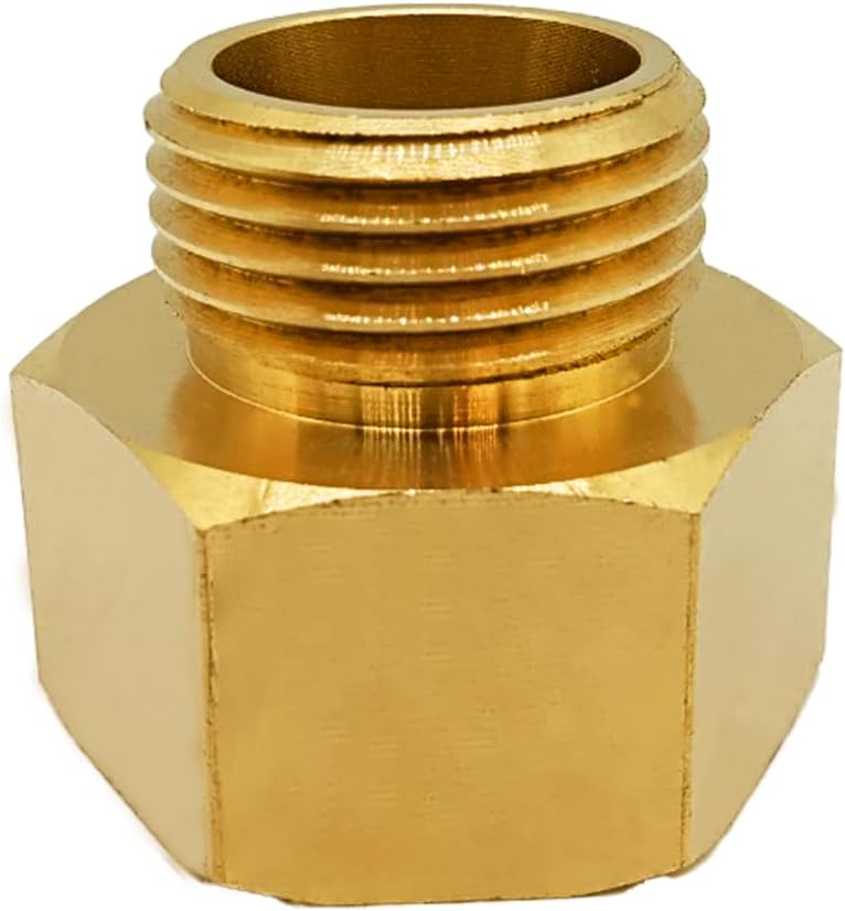 Solid Brass Garden Hose Fittings Connectors Adapter Heavy Duty Brass Repair Female to Double Female Faucet Leader Coupler Dual Water Hose Connector(3/4" GHT) 2 Pcs